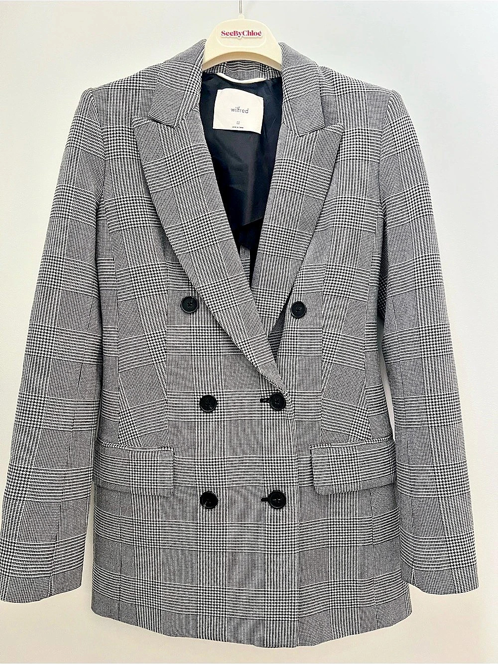 Aritzia Wilfred Margaux Blazer Houndstooth in Black & White 00